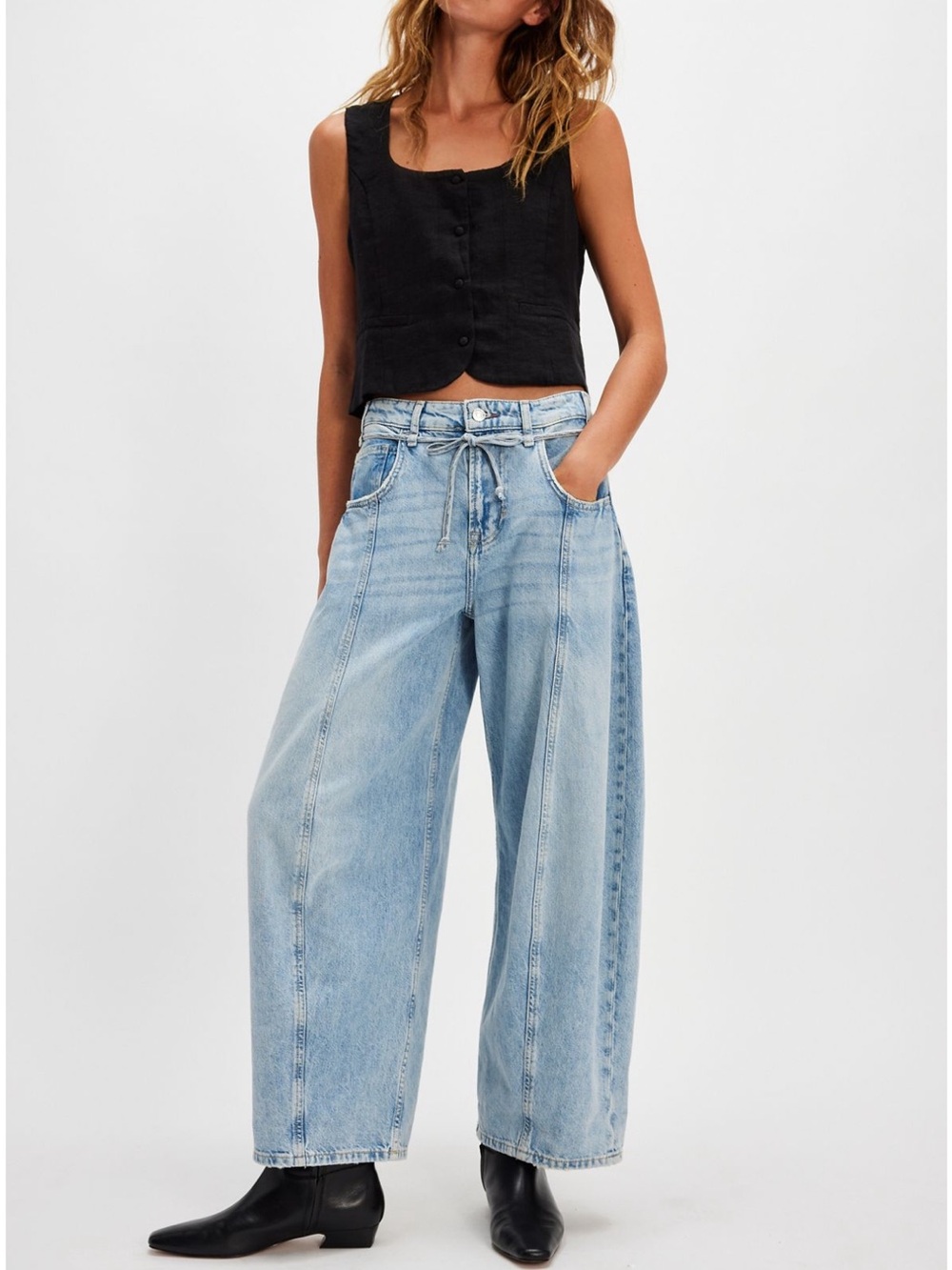 WE THE FREE ELLIPSE BARREL JEANS BLUE MOON